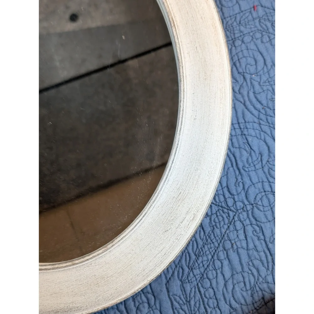 Shabby Chic White Oval Wall Mirror French Country Baroque Cottage Farmhouse...